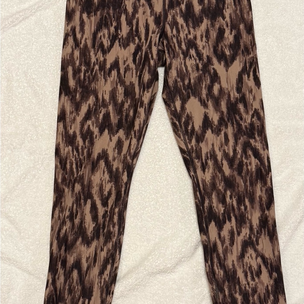 GapFit Women’s Small Studio Sky High Leggings Brown and Black Patterned